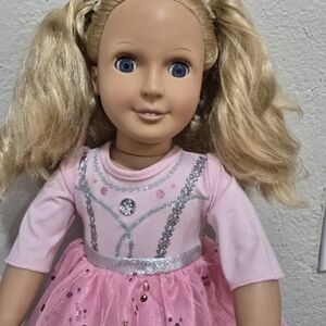 Sparkling Pink and Silver Doll with Accessories